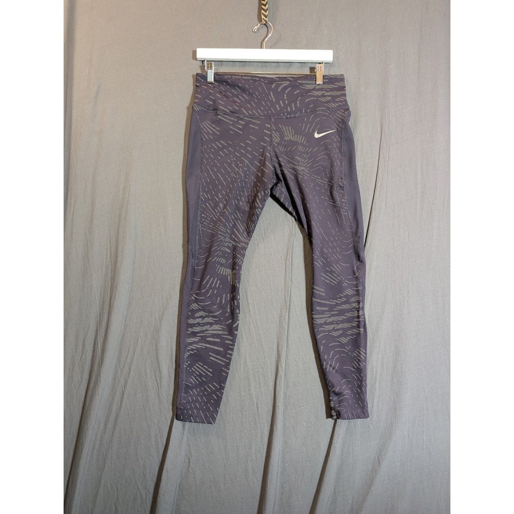 Nike Dri Fit Run Division Fast Running Leggings Womens Size Large Gray